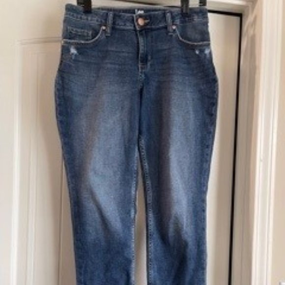 Lee Indigo Fringe Cuff Boyfriend Jeans 